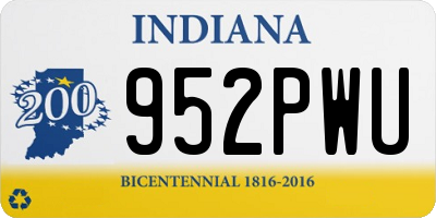 IN license plate 952PWU