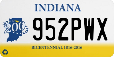 IN license plate 952PWX