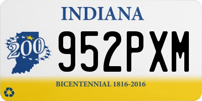IN license plate 952PXM