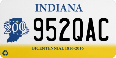 IN license plate 952QAC