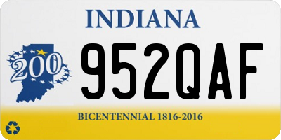 IN license plate 952QAF