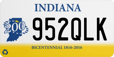 IN license plate 952QLK
