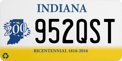 IN license plate 952QST