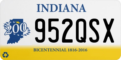 IN license plate 952QSX