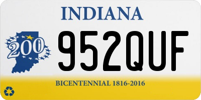 IN license plate 952QUF