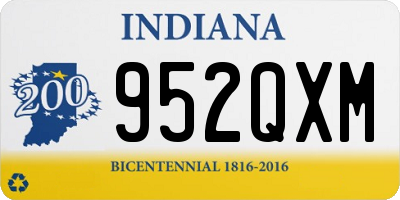 IN license plate 952QXM