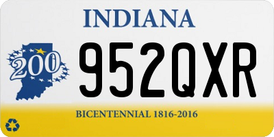 IN license plate 952QXR