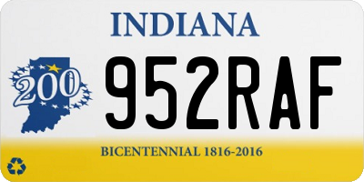 IN license plate 952RAF