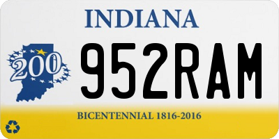 IN license plate 952RAM