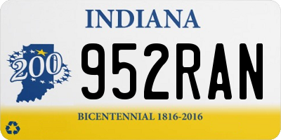 IN license plate 952RAN