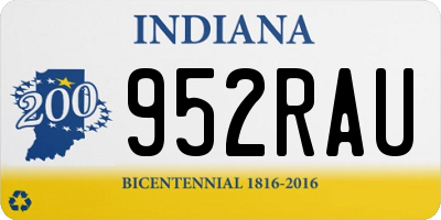 IN license plate 952RAU