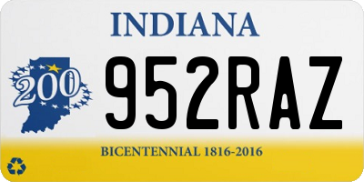 IN license plate 952RAZ