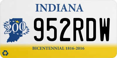 IN license plate 952RDW