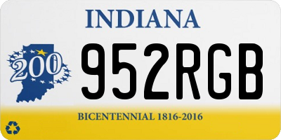 IN license plate 952RGB
