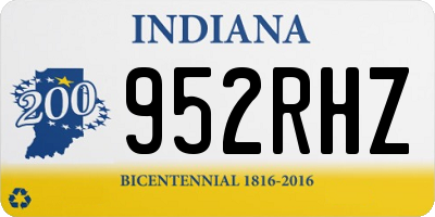 IN license plate 952RHZ