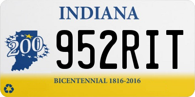 IN license plate 952RIT