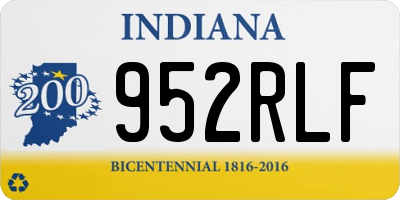 IN license plate 952RLF