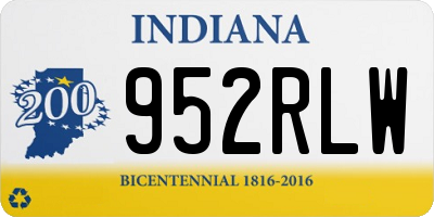 IN license plate 952RLW