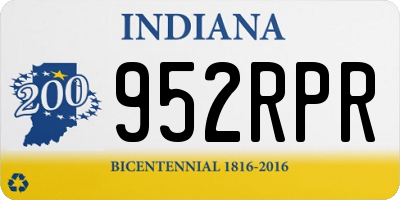 IN license plate 952RPR