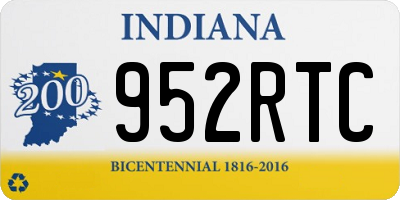 IN license plate 952RTC