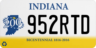 IN license plate 952RTD