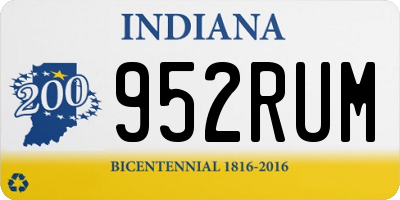 IN license plate 952RUM