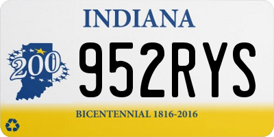 IN license plate 952RYS