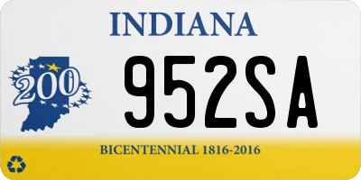 IN license plate 952SA