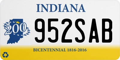 IN license plate 952SAB