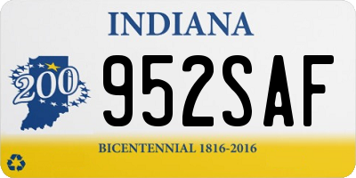 IN license plate 952SAF