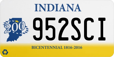 IN license plate 952SCI