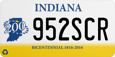 IN license plate 952SCR