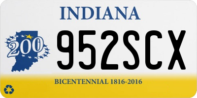 IN license plate 952SCX