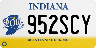 IN license plate 952SCY