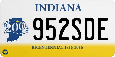 IN license plate 952SDE