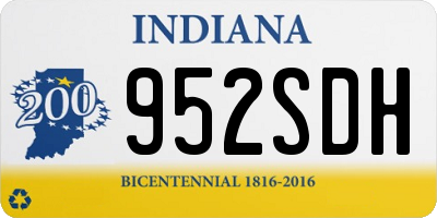 IN license plate 952SDH