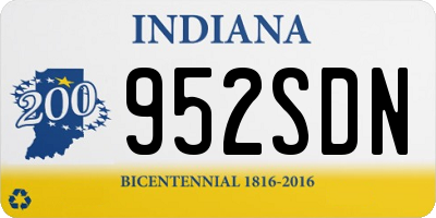 IN license plate 952SDN