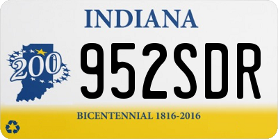 IN license plate 952SDR