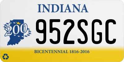 IN license plate 952SGC