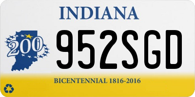 IN license plate 952SGD