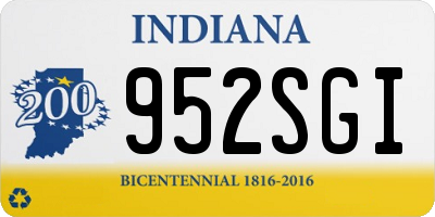 IN license plate 952SGI