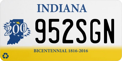 IN license plate 952SGN
