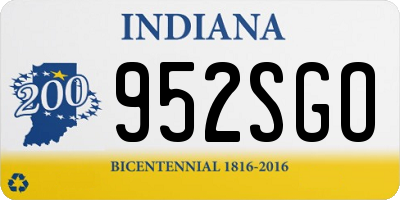 IN license plate 952SGO