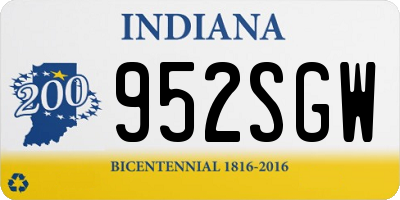 IN license plate 952SGW