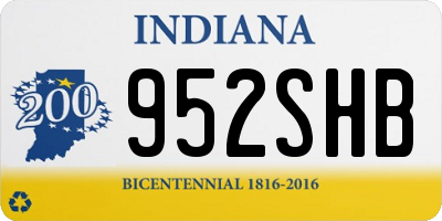 IN license plate 952SHB