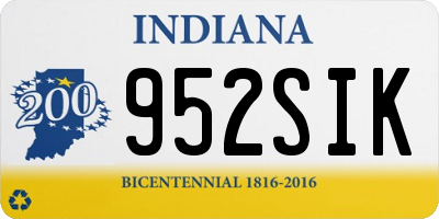 IN license plate 952SIK