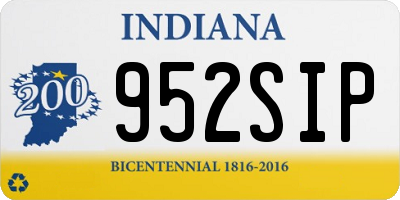 IN license plate 952SIP