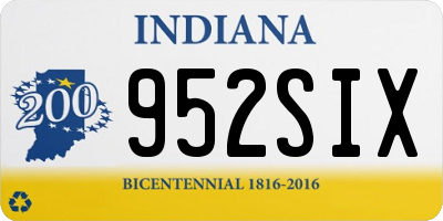 IN license plate 952SIX