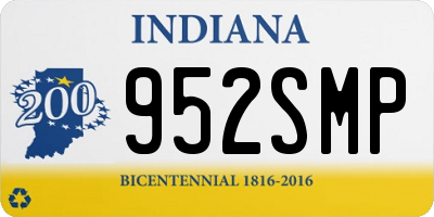IN license plate 952SMP