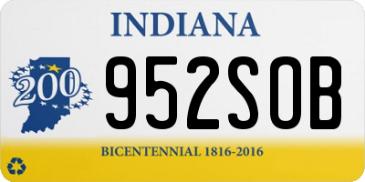 IN license plate 952SOB